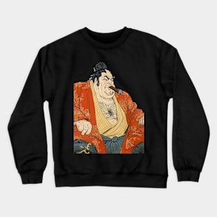 Puff Sumo: Cigars Are My Therapy on a dark (Knocked Out) background Crewneck Sweatshirt